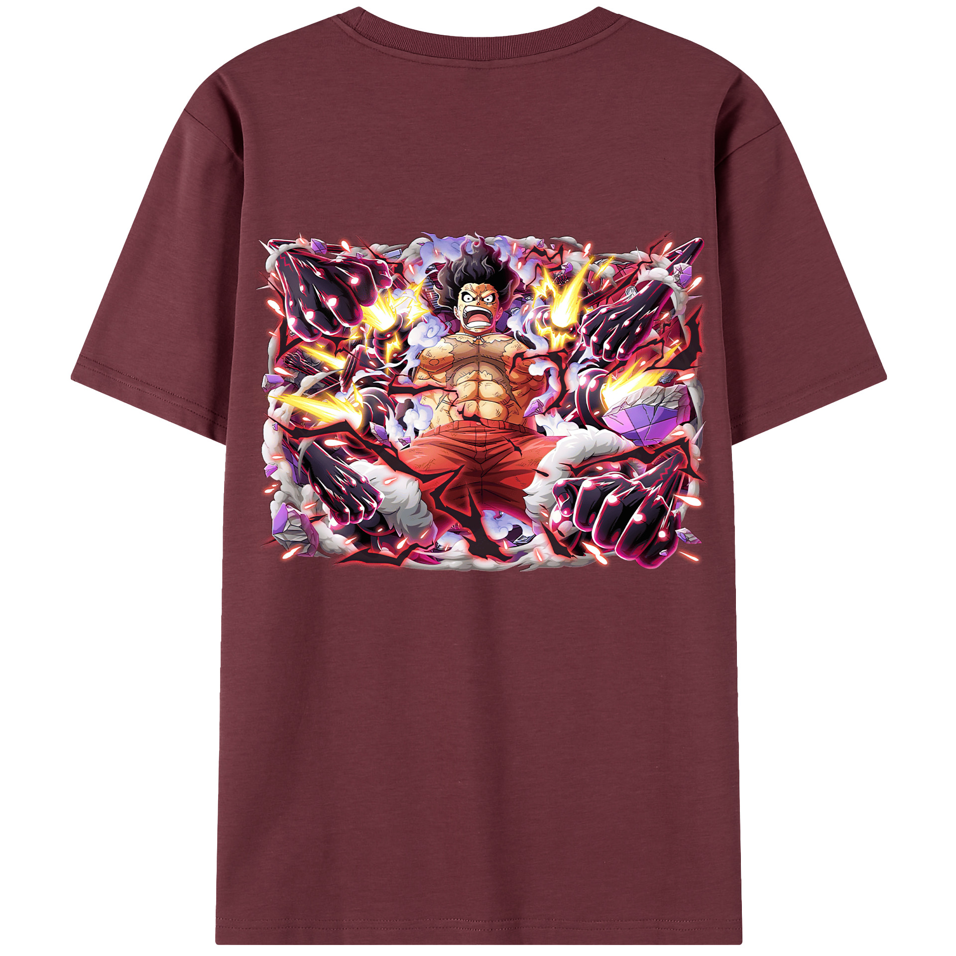 ワンピース モンキー・D・ルフィ ONE PIECE Monkey D. Luffy 綿100％半袖Tシャツ（背面プリント）